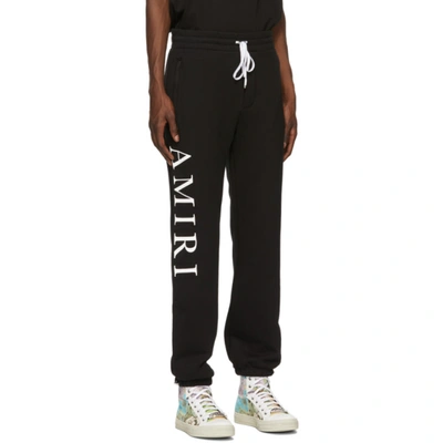 Shop Amiri Grey Large Logo Lounge Pants In Blk Black