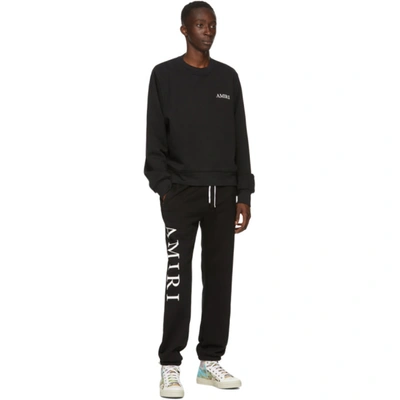 Shop Amiri Grey Large Logo Lounge Pants In Blk Black