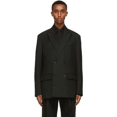 Valentino Double-breasted Blazer In Black