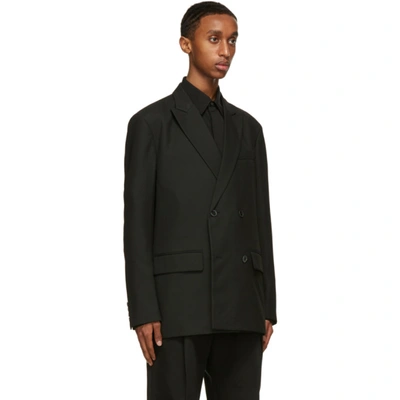 Valentino Double-breasted Blazer In Black