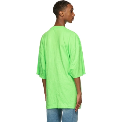 Shop Balenciaga Green Languages T-shirt In 4162 Fluo G