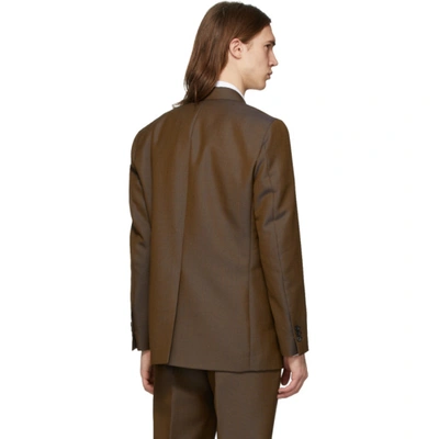 Shop Cobra Sc Brown Wool Peaked Lapel Blazer In Brown Cheme