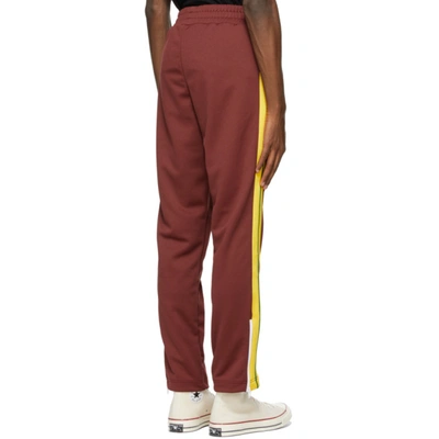 Shop Palm Angels Burgundy College Slim Track Pants In Burgundy Gr