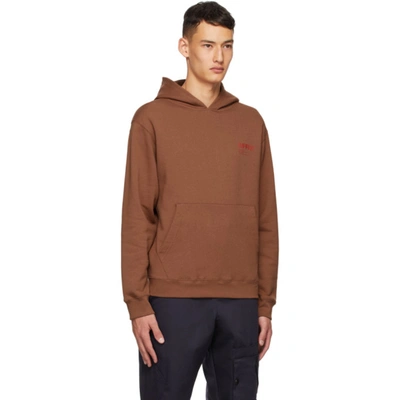 Shop Affix Brown Standardized Logo Hoodie In Umber