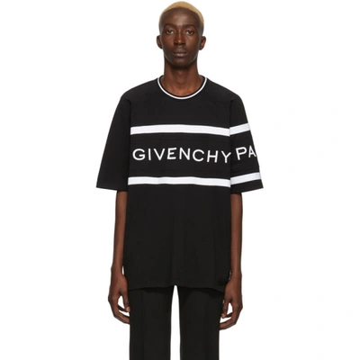 Shop Givenchy Black Oversized Logo Band T-shirt In 004 Black