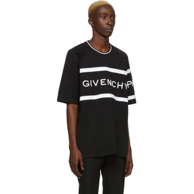 Shop Givenchy Black Oversized Logo Band T-shirt In 004 Black