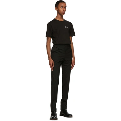 Shop Versace Black Embroidered Gv Signature T-shirt In A2024 Blk