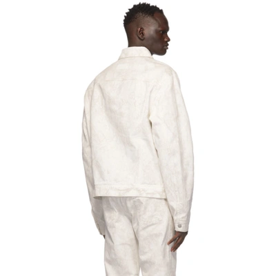 Shop Maison Margiela White Denim Marble Wash Jacket In 800 Chalk
