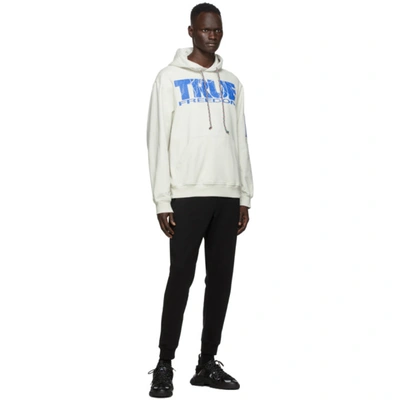 Shop Mcq By Alexander Mcqueen Off-white 'true Freedom' Relaxed Hoodie In 9512 Oatmea