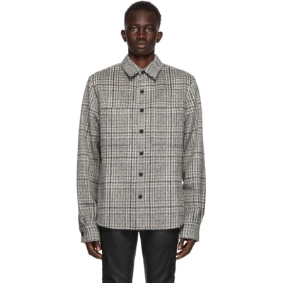 Shop Faith Connexion Ssense Exclusive Grey Wool & Mohair Checkered Shirt In 050 L Grey