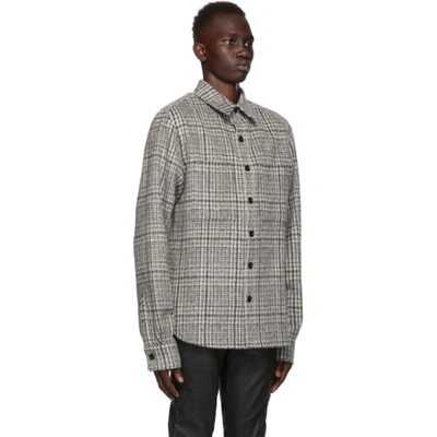 Shop Faith Connexion Ssense Exclusive Grey Wool & Mohair Checkered Shirt In 050 L Grey