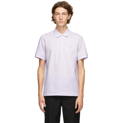 Shop Burberry Purple Eddie Polo In Purpl A4441