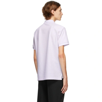 Shop Burberry Purple Eddie Polo In Purpl A4441