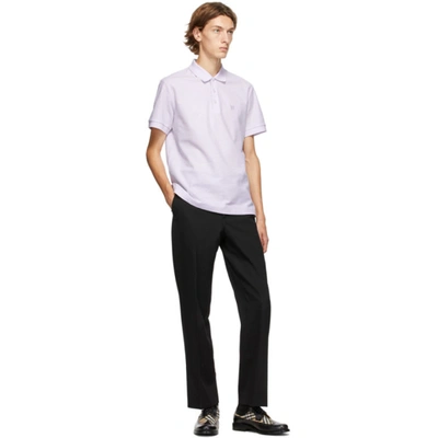 Shop Burberry Purple Eddie Polo In Purpl A4441