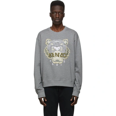 Shop Kenzo Grey Classic Tiger Sweatshirt In 95 - Dove G