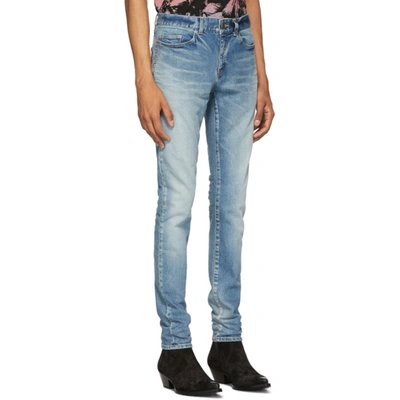 Shop Saint Laurent Blue Skinny Low Waist Jeans In 4741 Bright