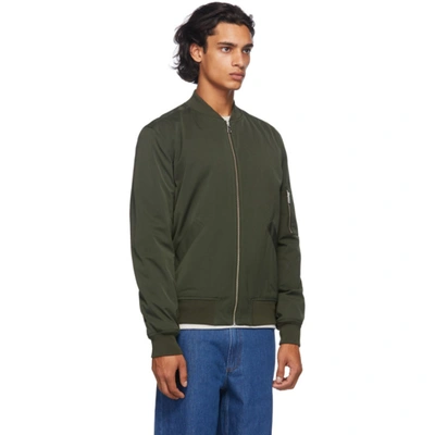 Shop Apc A.p.c. Khaki Ma-1 Bomber Jacket In Jac Kakmili