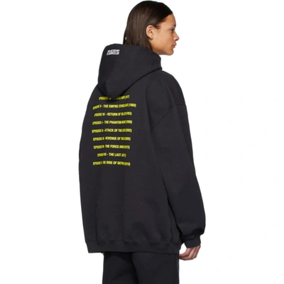 Shop Vetements Black Star Wars Edition Episodes Hoodie