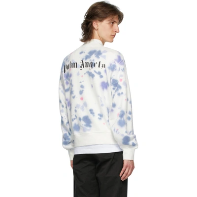 Shop Palm Angels White Tie-dye Cactus Sweatshirt In Tie-dye White/green