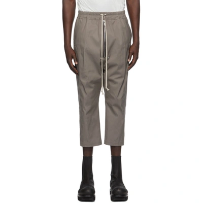 Shop Rick Owens Grey Cropped Bela Trousers In 34 Dust