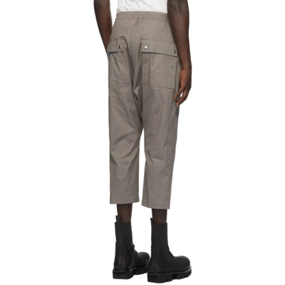 Shop Rick Owens Grey Cropped Bela Trousers In 34 Dust