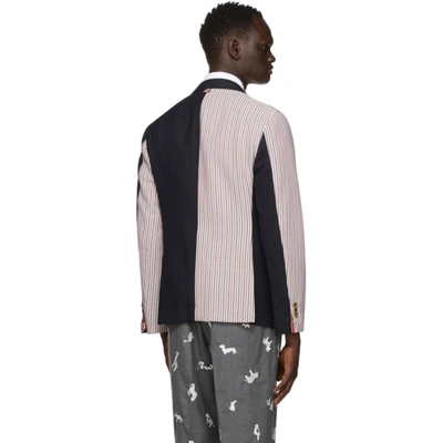 Shop Thom Browne Multicolor Unconstructed Classic Double Face Blazer In 415 Navy