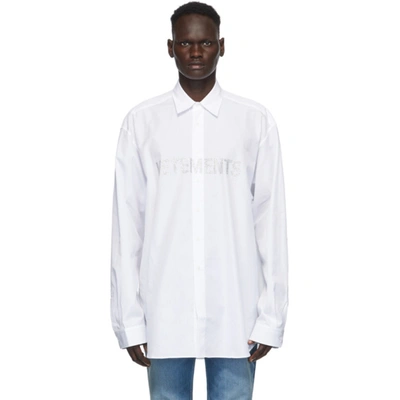 Shop Vetements White Glitter Shirt