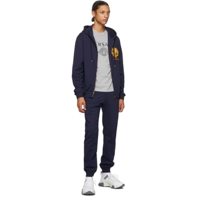 Shop Versace Blue Taylor Lounge Pants In A1380 Blue