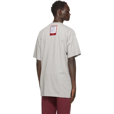 Shop Vetements Grey Logo Patch T-shirt In Grey Melange 1461988