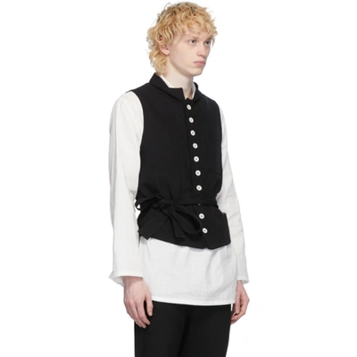 Shop Ann Demeulemeester Black Lightlaine Waistcoat Vest