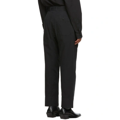 Shop Lemaire Black 4 Pleats Trousers In 999 Black