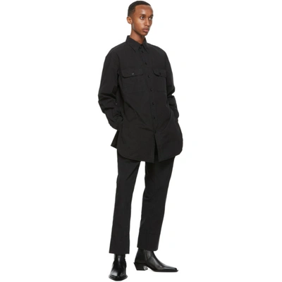 Shop Lemaire Black 4 Pleats Trousers In 999 Black