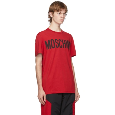 Shop Moschino Red Logo T-shirt In A2115 Red