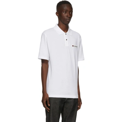 Shop Acne Studios White Logo Patch Polo In Opticwhite