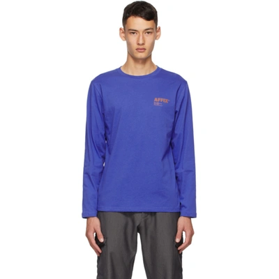 Shop Affix Blue Logo Long Sleeve T-shirt In Cobalt