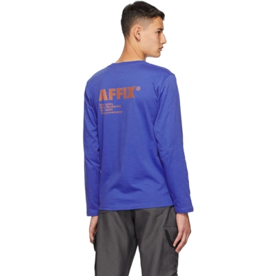 AFFIX 蓝色徽标长袖 T 恤