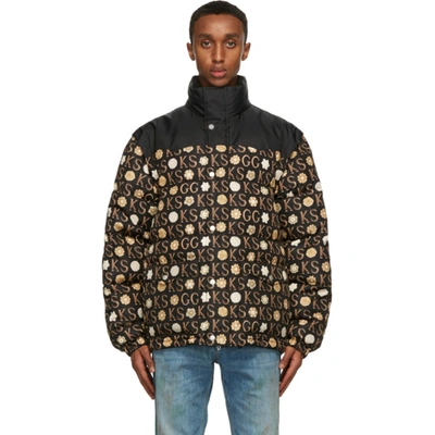 Shop Gucci Black Ken Scott Edition Down Print Jacket In 1060 Black