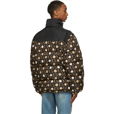 Shop Gucci Black Ken Scott Edition Down Print Jacket In 1060 Black