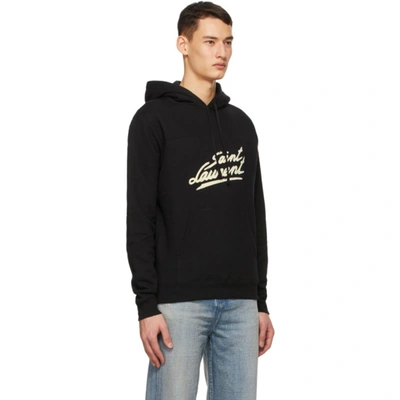 Shop Saint Laurent Black 50's Signature Hoodie