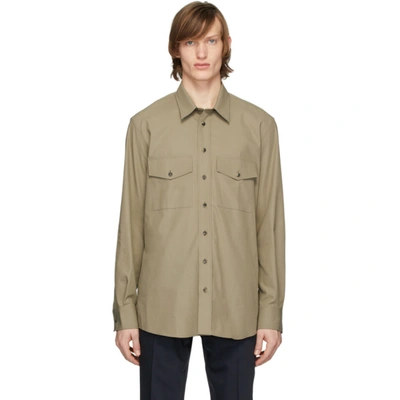 Shop Joseph Khaki Twill Double Pocket Shirt In 0440 Khaki