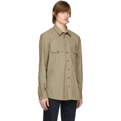 Shop Joseph Khaki Twill Double Pocket Shirt In 0440 Khaki