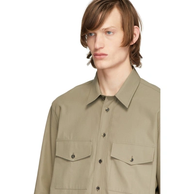 Shop Joseph Khaki Twill Double Pocket Shirt In 0440 Khaki