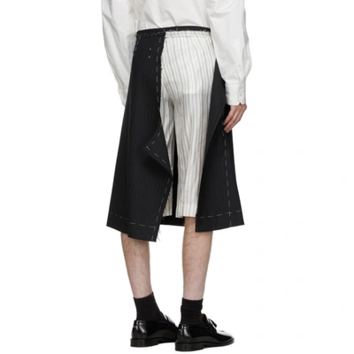 Shop Maison Margiela Black Mohair Culotte Shorts In 900 Black
