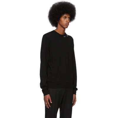 Shop Alexander Mcqueen Black Wool Slash Detail Sweater In 1001 Blkivr