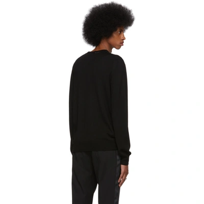 Shop Alexander Mcqueen Black Wool Slash Detail Sweater In 1001 Blkivr