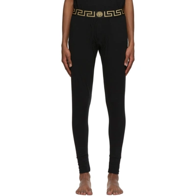 Shop Versace Black Greca Border Lounge Pants In A80g Black