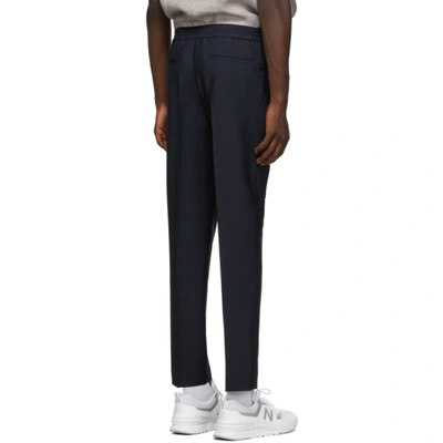 Shop Harmony Navy Wool Paolo Trousers In 010 Navy