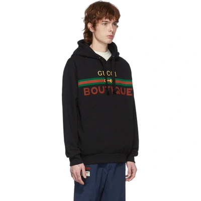 Gucci Boutique Logo-print Hoodie In Black