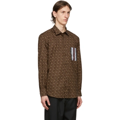 Shop Burberry Brown Monogram Stripe Shirt In Bridle Brow