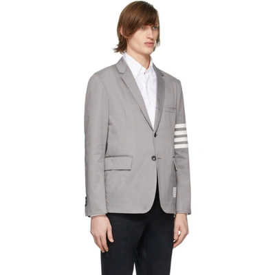 Shop Thom Browne Grey Unconstructed Classic 4-bar Blazer In 035 Light G